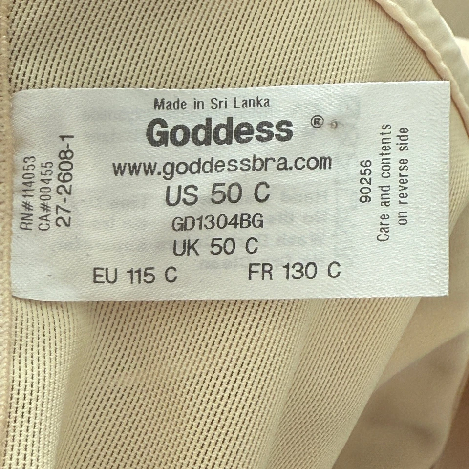 Goddess Womens Longline Bra Sz 50C Beige GD1304 Full Coverage Soft Cup Plus Size - Image 3 of 4
