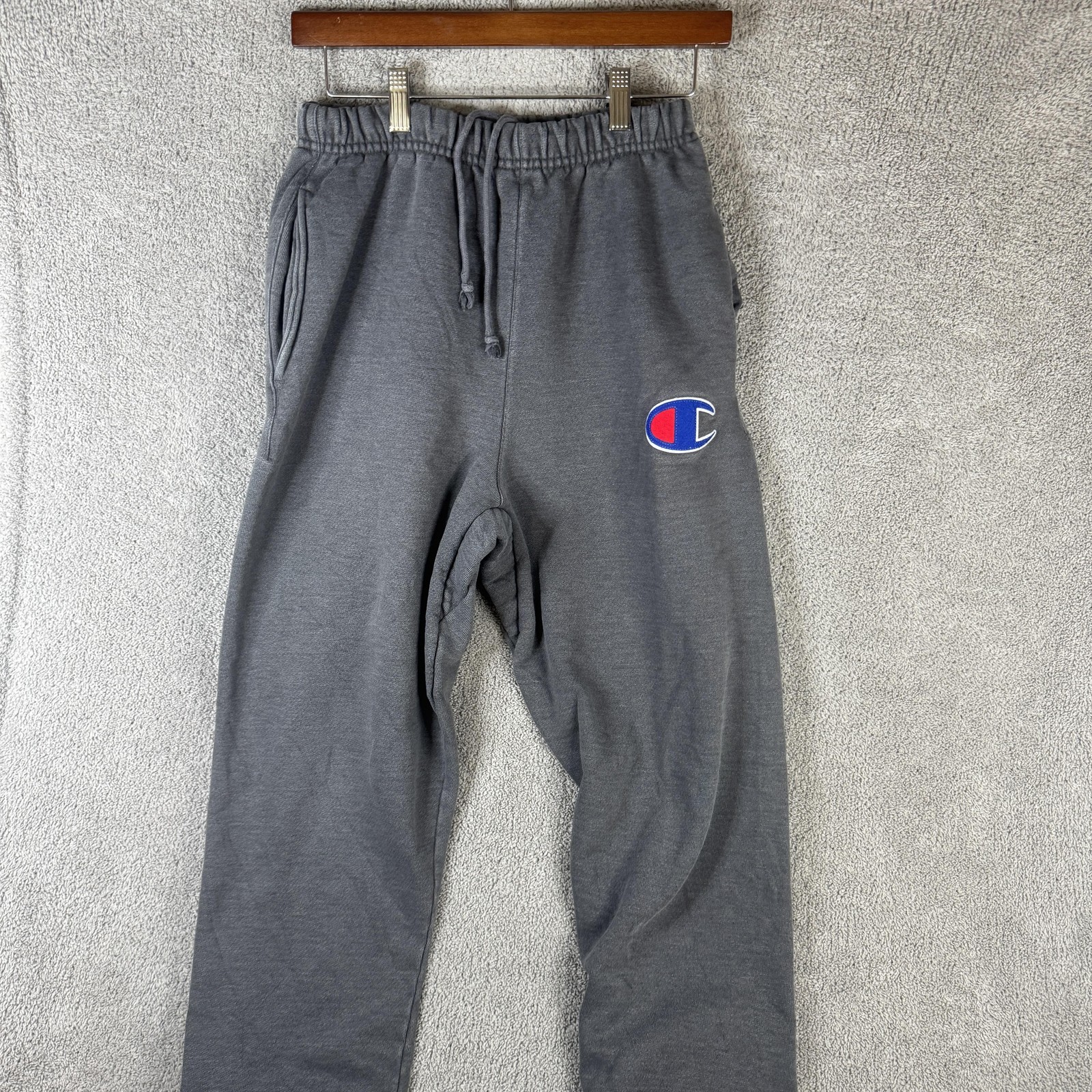 Champion Reverse Weave Sweatpants Mens Small Gray Fleece Joggers Logo Athletic