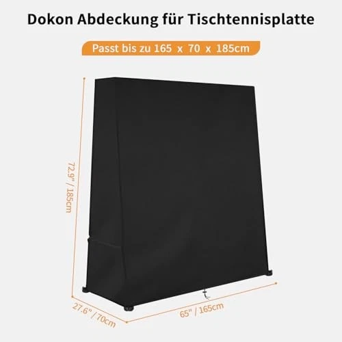 Dokon Table Tennis Table Cover, Black, photo 3