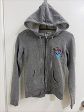 Stussy Gray Full Zip Hoodie Logos Front And B...