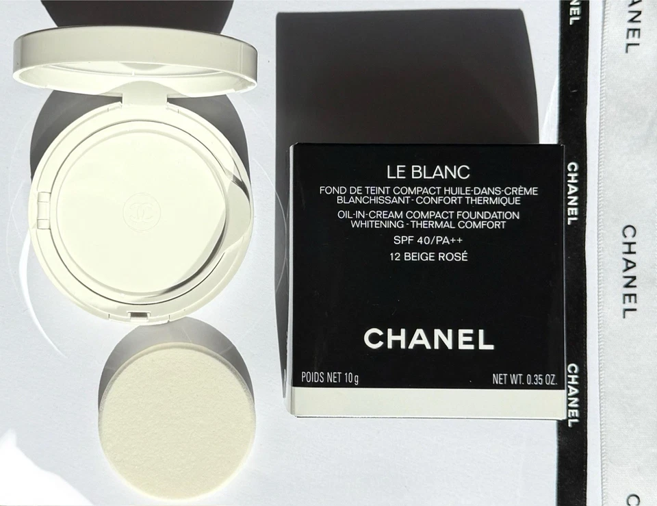 Base compacta blanqueadora Chanel Le Blanc aceite en crema no. 12 Beige Rosa 10g - Imagen 2 de 3