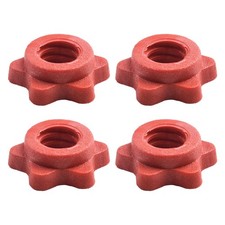 4pc Red Weight Check Nut Barbell Bar Clips Spin Lock Screw Dumbbell Plastic Nut
