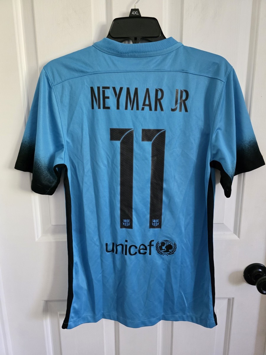 Nike FC 2015 Barcelona Neymar Jr #11 Jersey Shirt Mens Small Blue