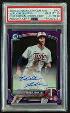 Walker Jenkins 2025 Bowman Chrome Purple Mojo Auto PSA 10/10 - Twins #1 Prospect