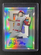 2021 Leaf Perfect Game Austin Henry Silver Metal Autograph South Dakota State!!!
