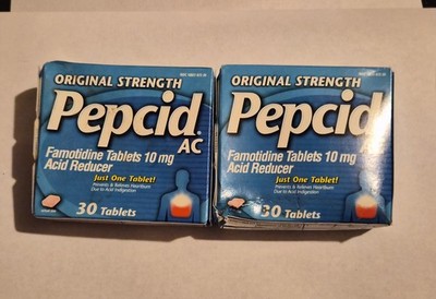 Two PEPCID Original Strength 10mg Tablets - 30 Count Each