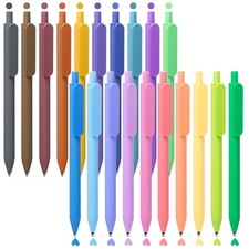 20-Count Retractable Gel Pens - Quick Dry Fine Point 0.7mm for Journaling