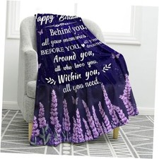 Lavender Butterfly Blanket Gifts for Women Girls 60x50 Inch Purple Lavender