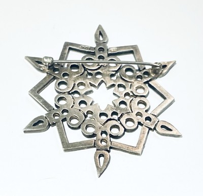 JH Brekell Sterling Silver 2000 Makers Mark Snowflake Pin 