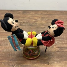 Applause Wind Up Musical Mickey & Minnie Mouse Club March Spinning SEE SAW 1985