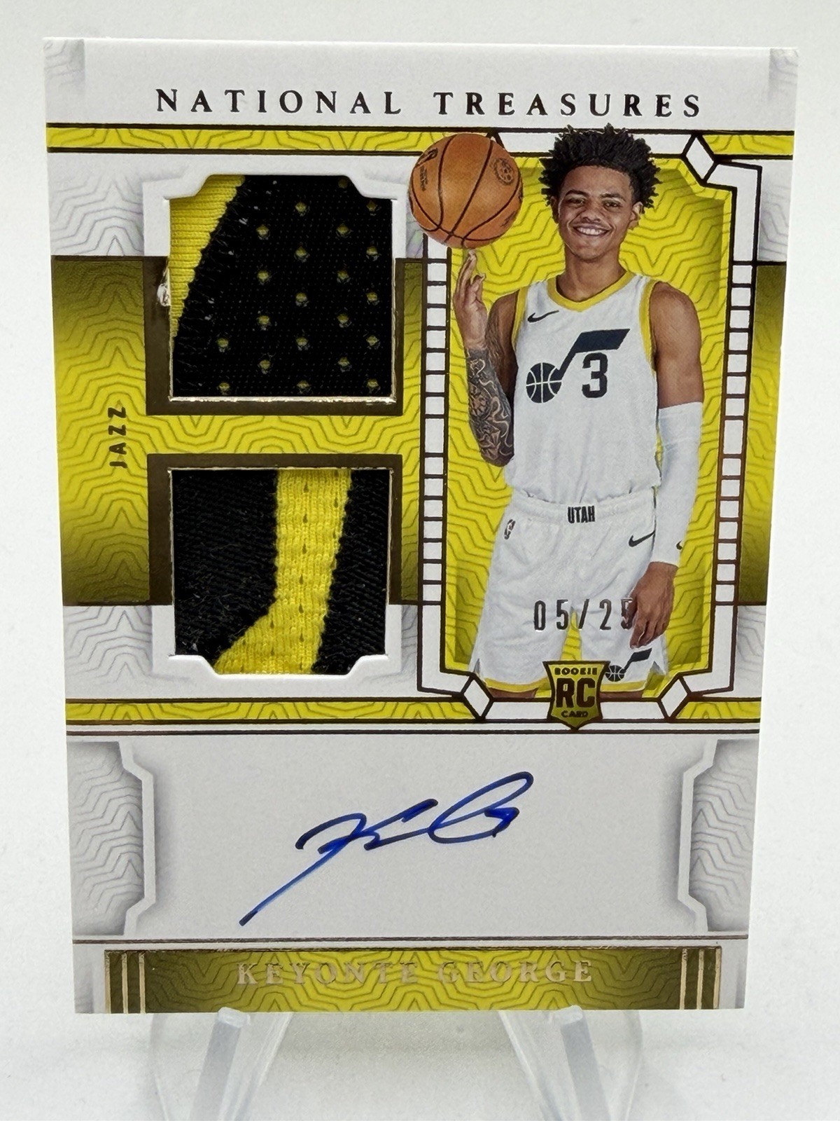2023-24 National Treasures Keyonte George Rookie Dual Patch Auto Prime #05/25