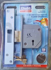 Original Chubb 5 Lever Mortice Deadlock 3G114E - 67mm satin Chrome High Security