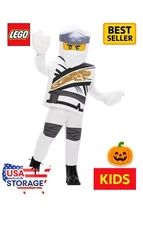 LEGO Ninjago Zane Costume for Kids | White Ice Ninja Outfit + Mask | Cosplay