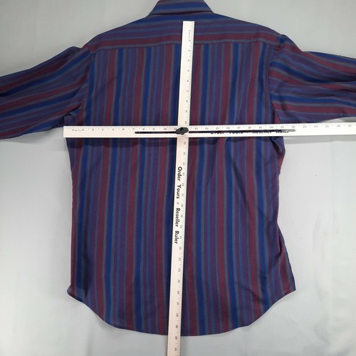Le Tigre Shirt Mens L 16-16.5 Tapered Multicolor Stripe Pocket Button Up - Picture 4 of 7