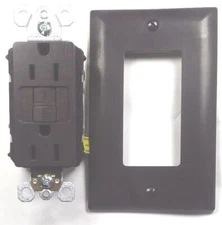 P&S 1597 brown tamper proof GFCI duplex receptacle