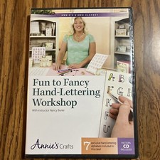 Annie's Crafts DVD Fun to Fancy Hand-Lettering Workshop Nancy Burke w/Pattern CD