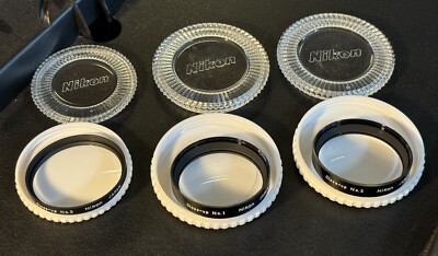 Nikon two element close up lenses with cases 0 1 2 Macro 52mm diam