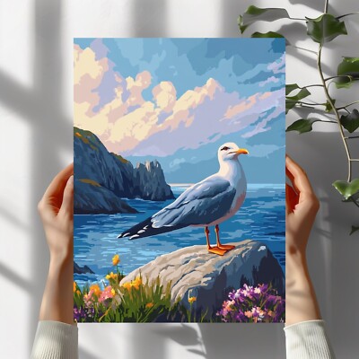 Möwe Pixel Art Poster Schöne Wanddeko Dekoration
