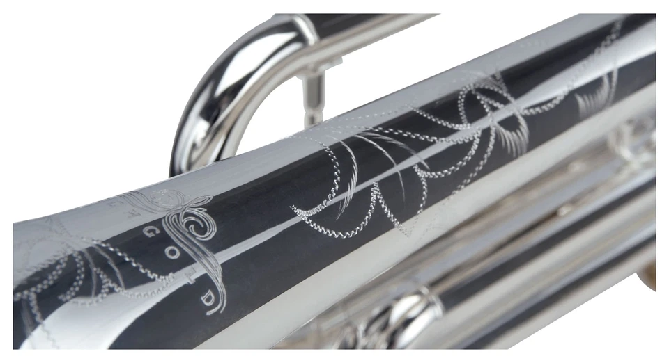 Lechgold Tromba Bb Ottone Placcato Argento 3 Pistoni Set Custodia e Accessori - Immagine 4 di 4