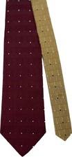 Tommy Hilfiger Silk Tie Made in USA Maroon with Golden Tail 57" x 3 1/2"