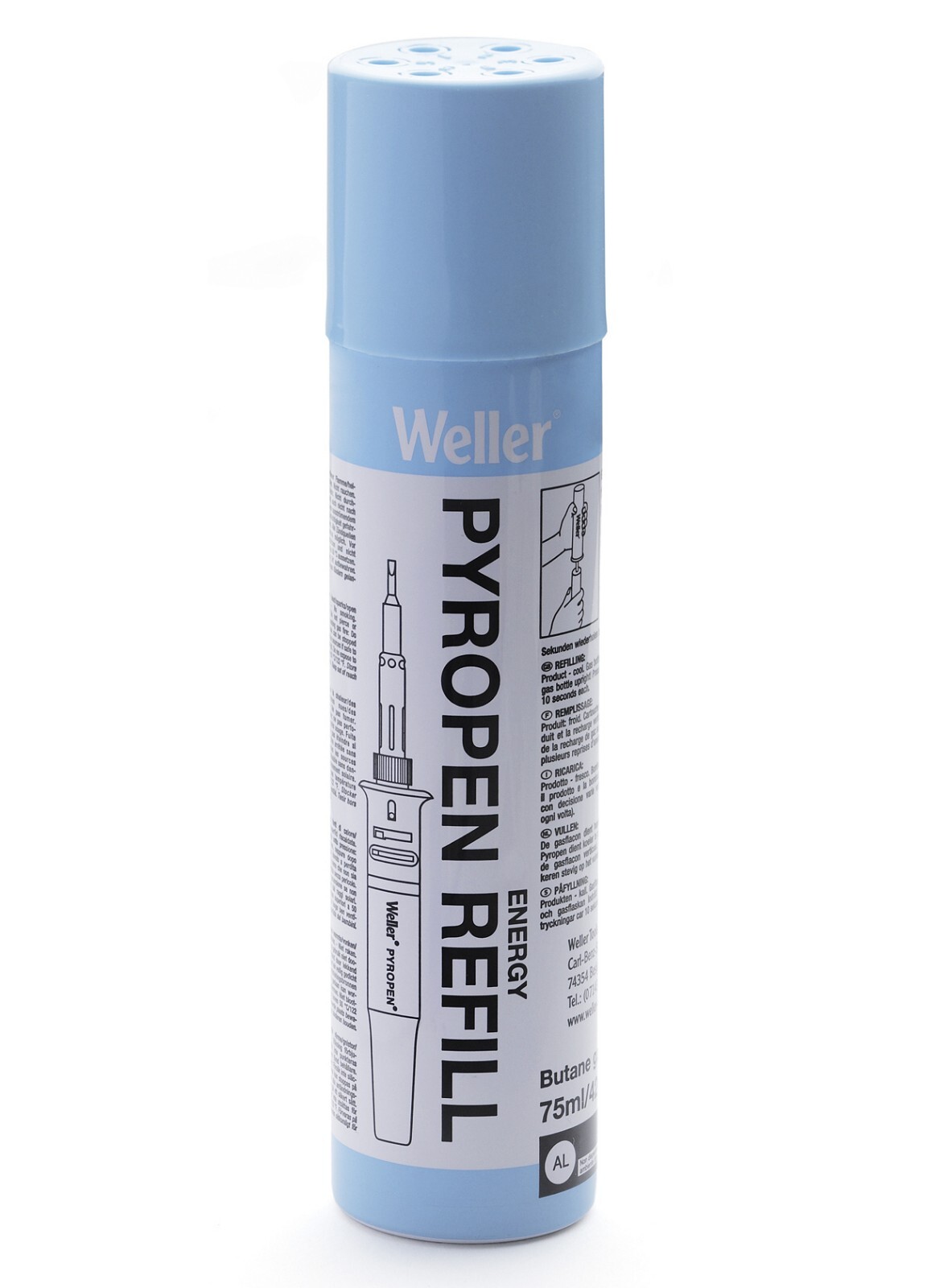 Weller, RBTS Ricarica GAS per Saldatori Piropen, Bomboletta Gas 75 ml.