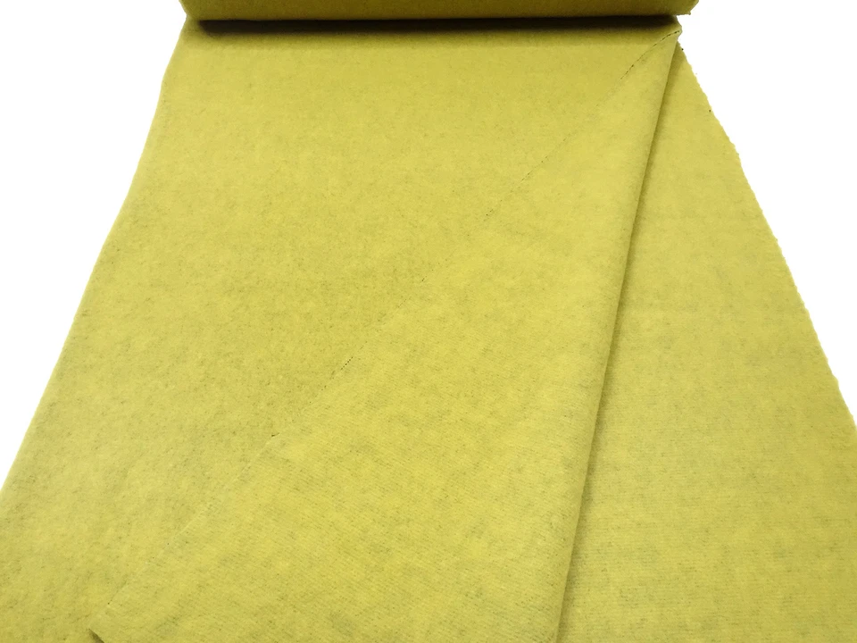 Stoffrest 29x120cm dicker Ital. Strickstoff Merino Flausch Doubleface Wolle gelb - Bild 4 von 4