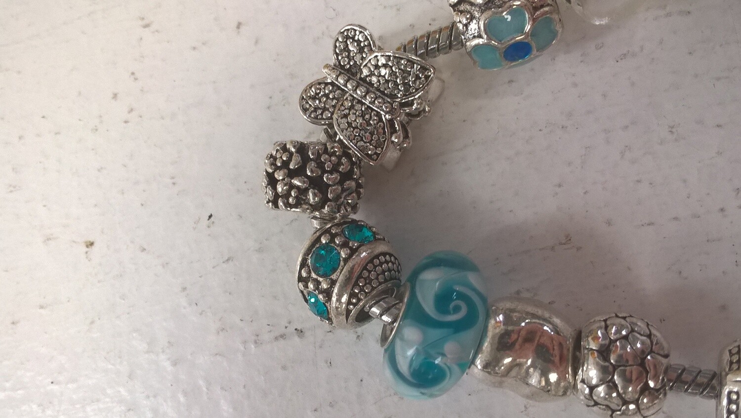 Mestige Ocean Spray Charm Bracelet With Swarovski Crystal Charms In Box