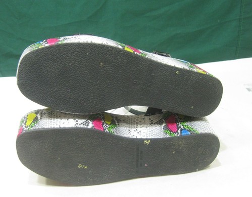 Summer 2.5"platform sandal black/multi OPEN toe ankle strap women Size 9 - Picture 4 of 4