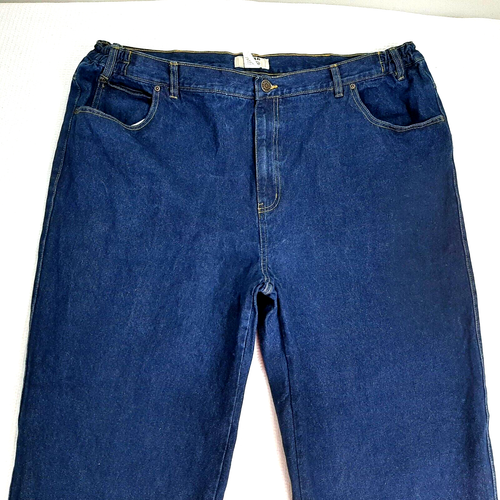 Duke Haband Classic Fit Men's Size 46S Ins 28 Jeans Dark Blue Flex Waist Cotton - Picture 3 of 12