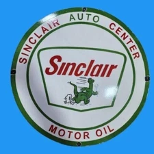 Porcelain Sinclair Enamel Sign Size 30x30 Inches 2 Sided