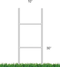 (100-Pk) H-Wire Step Stakes- 10" x 30"- Corrugated Yard Sign Holder