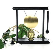 Tischgong Buddha m. Ständer Schlegel Asia Tisch Feng Shui Kampfsport Meditation