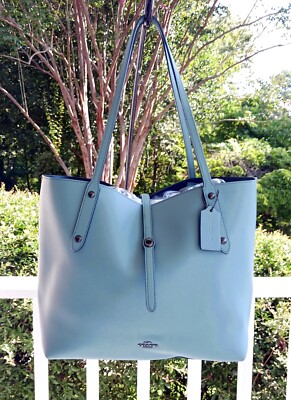 Coach Dusty Blue Market Turnlock Tote/Shoulder Bag | eBay