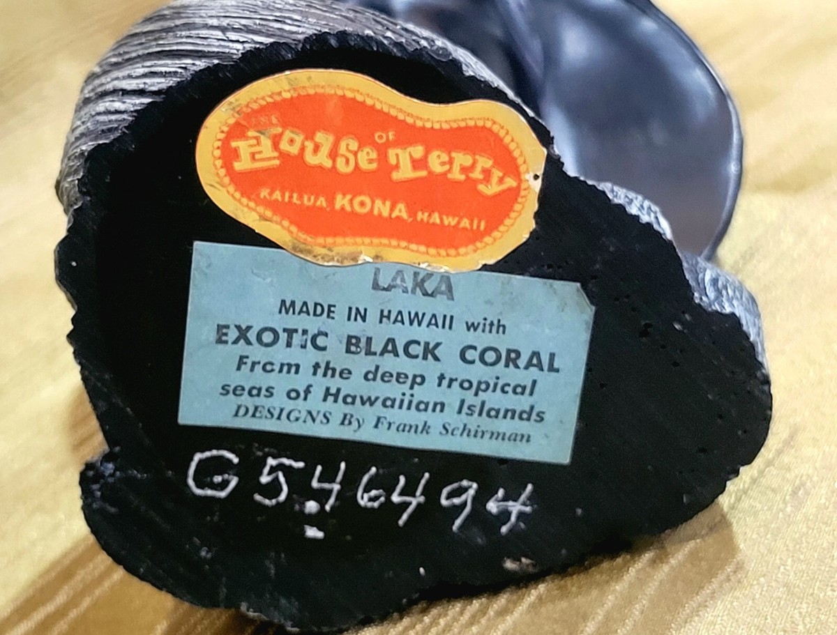 Vintage Frank Schirman LAKA Sculpture Black Coral 7.5