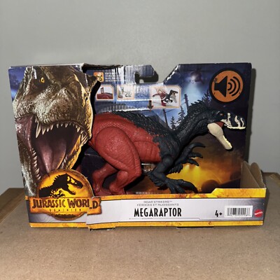 Mattel Jurassic: World Dominion Roar Striker Megaraptor Dinosaur 5.5 in...