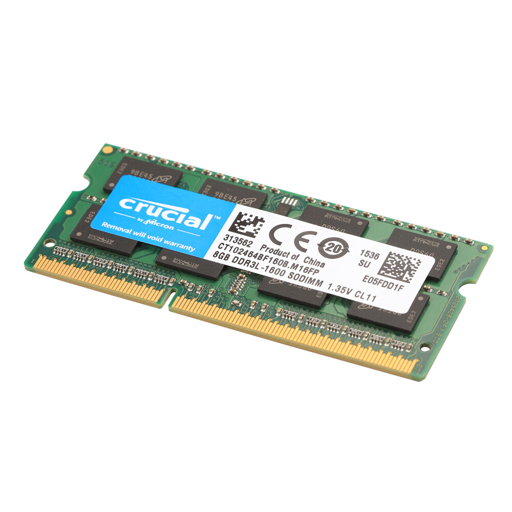 Barrette RAM Crucial 8 Go DDR3L 1600 MHz SODIMM 204 Broches - Pour Portable - Neuf Testé