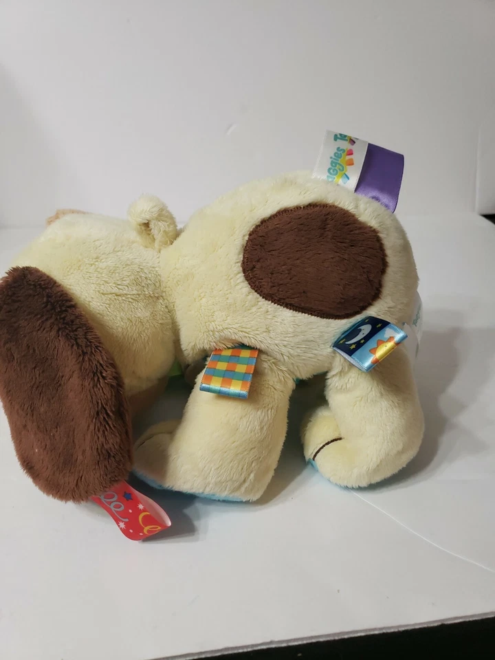 Taggies Cachorro Perro Peluche 11" Lovey Bell Sonajero Seguridad Satén Cinta Etiquetas Suave Foto 3 de 4