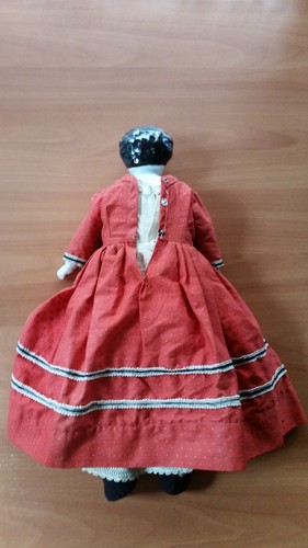 ANTIQUE GERMAN BISQUE HEAD & SHOULDERS DOLL, LEATHER BODY DOLL NUMBER "2" - Picture 10 of 12