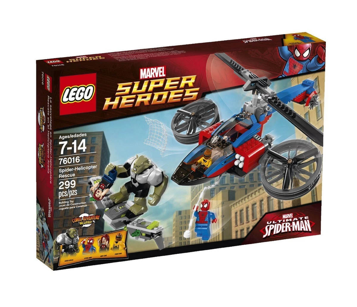 76016 SPIDER HELICOPTER RESCUE lego NEW marvel green goblin legos