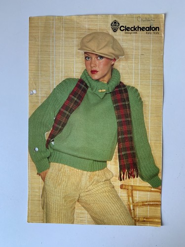 Cleckheaton 005 Vintage Knitting Pattern Ladies 8 Ply 12 Ply Jumper