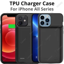 For iPhone X XR 11 12 13 14 15 16 Battery Charger Case Power Bank Charging Cover