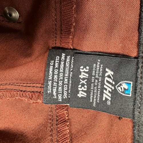 NWOT Kuhl Rydr Pants Full Fit Brown Khaki Men's Size 34x34 - Picture 7 of 11