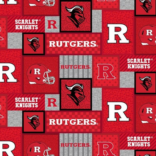 NCAA Rutgers University Patch Fleece RUTL-1177 Fabric by the Yard - Picture 2 of 2