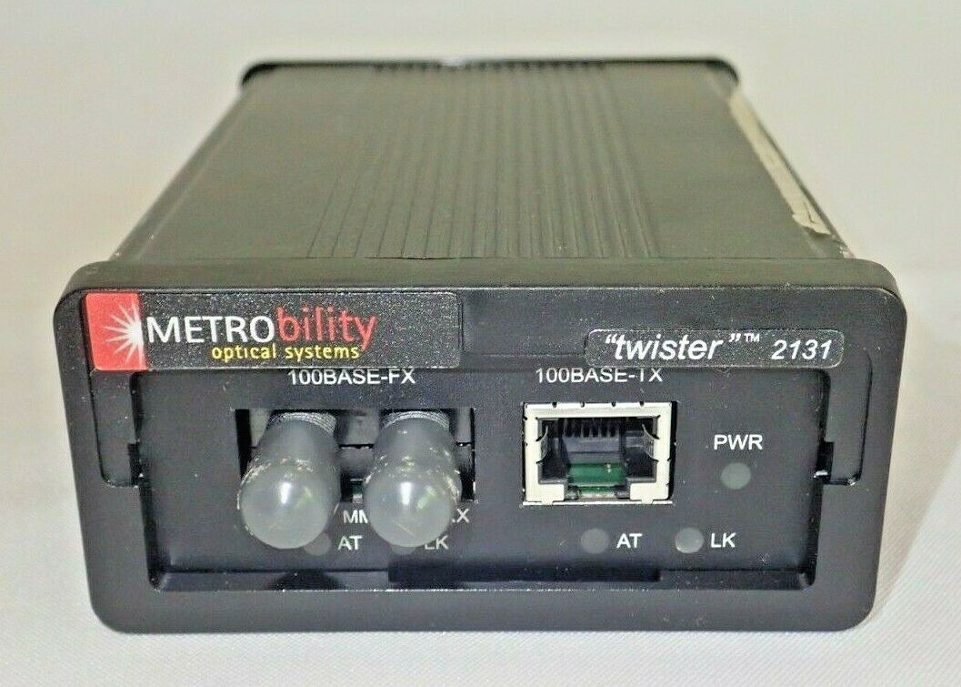 METROBILITY TWISTER 2131 2131-15-01 100Mbps TX-to-FX MEDIA CONVERTER ...
