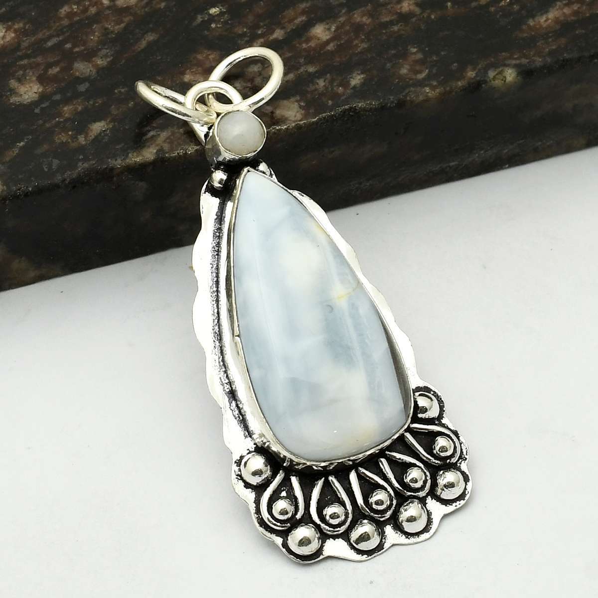 Owyhee Opal Rainbow Moonstone Pendant Jewelry Gift For Her  Peridot AP-12815