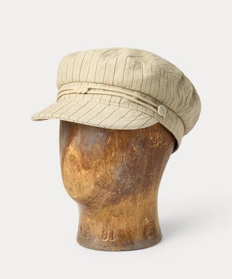 RRL Ralph Lauren ''Nautical Striped Twill Cap'' Natural Men's Hat 2 Sizes 21352