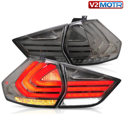 For 2014-2019 Nissan Rogue Pair VLAND Smoked LED Tail Lights Rear Lamps Assembly