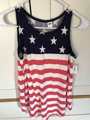 Adult New Unisex,Old Navy, Size Small  Sleeveless,American Flag Theme,Silky Tank