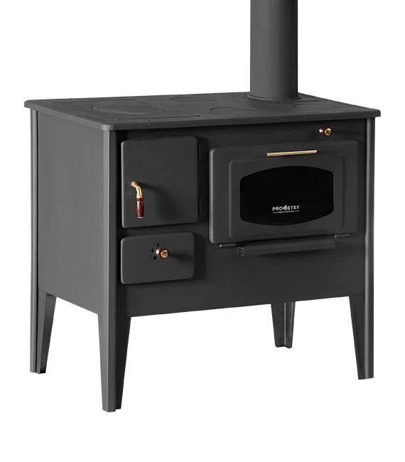 Cocina de leña PROMETEY Nar Tipo A 7/10kW con horno y placa de hierro fundido - Imagen 2 de 4
