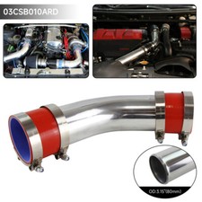 45 degree 80mm 3.15" Aluminum Turbo Intercooler Pipe+Silicone Hose+Clamps Red